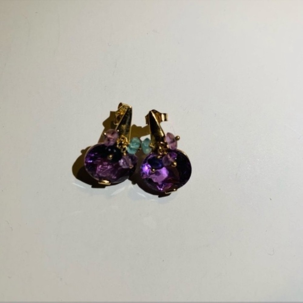 Ross Simons | Earrings | Amethyst Cluster Stud Earrings - Picture 5 of 14